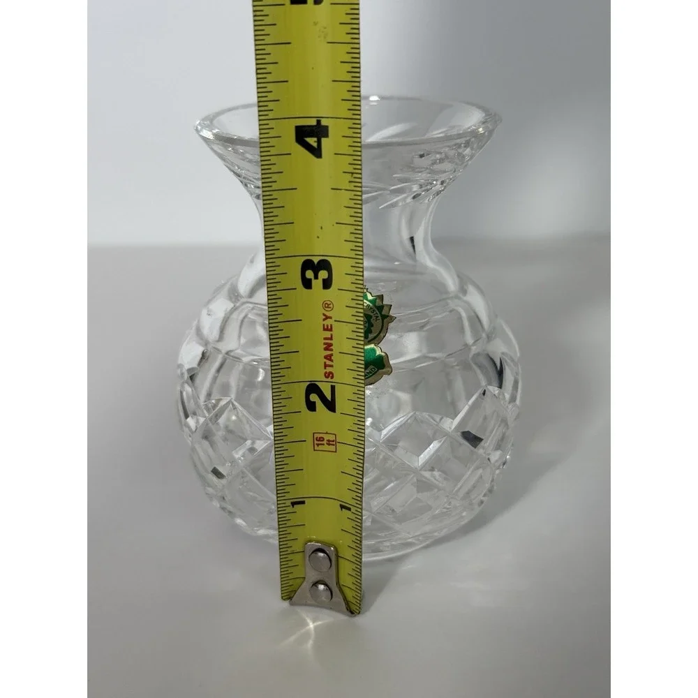 Vintage Waterford Alana Crystal Bud Vase Signed Original Sticker 3.75